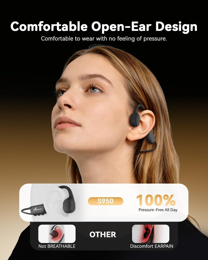 ANSTEN Knochenschall Kopfhörer Bluetooth 6.0, Echte Bone Conduction Headphones mit Klare Sprachübert