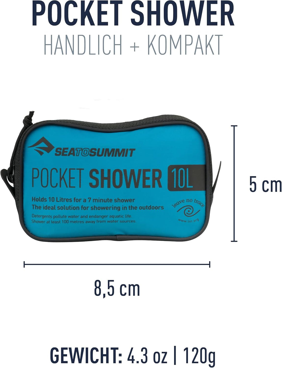 Sea to Summit - Pocket Shower 10L Camping Dusche - Praktisch & Besonders kompakt - Leichtes Nylon 70