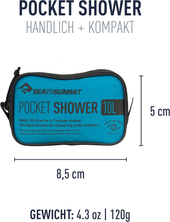 Sea to Summit - Pocket Shower 10L Camping Dusche - Praktisch & Besonders kompakt - Leichtes Nylon 70