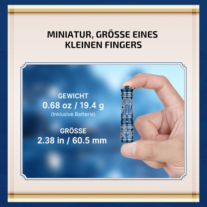 OLIGHT I3E EOS Mini LED Taschenlampe Schlüsselanhänger 90 Lumen und 44m Reichweite, kleine Flashligh