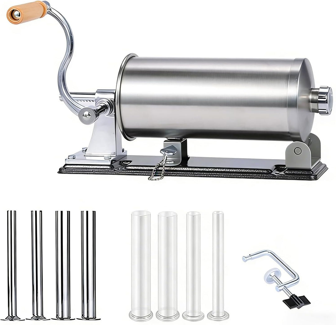 MZTOGR Wurstfüller Wurstfüllmaschine, horizontale Küchen-Edelstahl-Wurstfüllmaschine mit Saugfuss, p