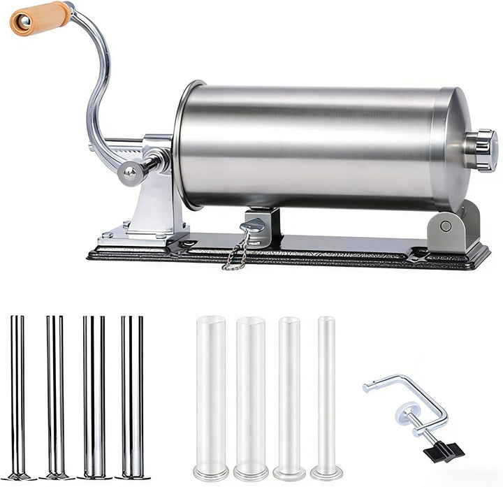 MZTOGR Wurstfüller Wurstfüllmaschine, horizontale Küchen-Edelstahl-Wurstfüllmaschine mit Saugfuss, p