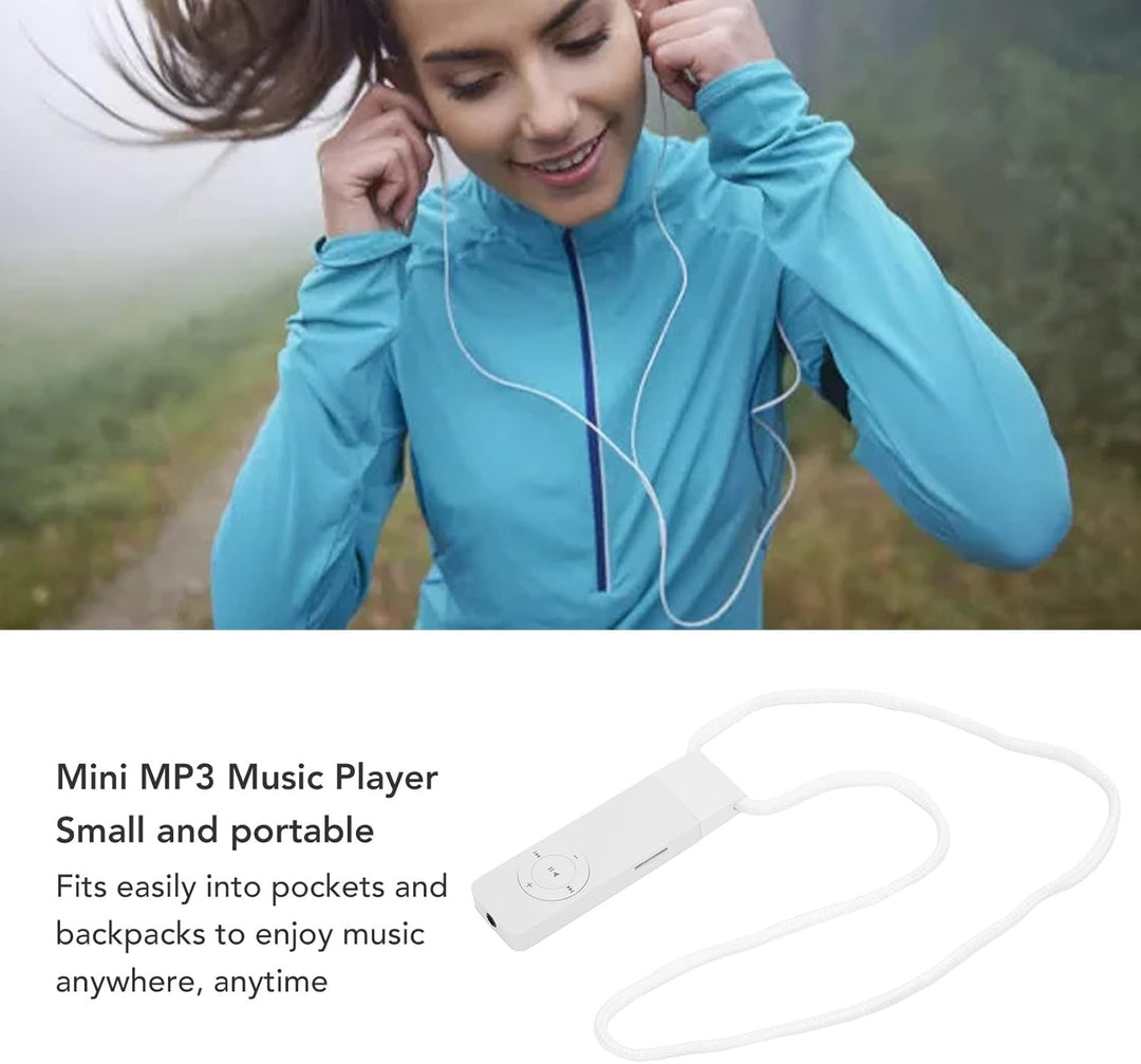 GOWENIC MP3 Player, 64 GB, Weiss, Musikplayer mit integriertem 180 mAh unterstützt Audiobücher und H