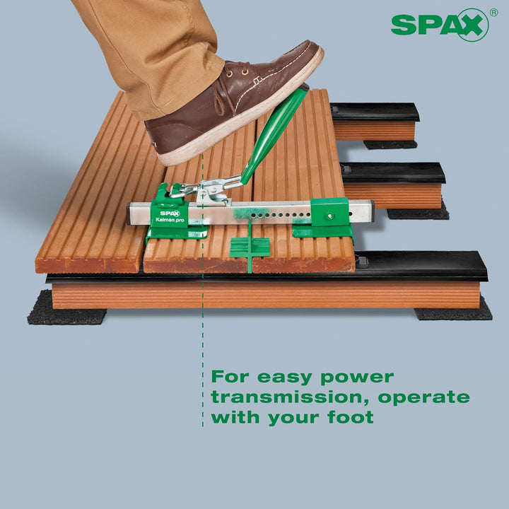 SPAX Brettrichter Kaiman Pro für Holzdielen und den Terrassenbau – Inkl. Vier Fugenlehren und Liner