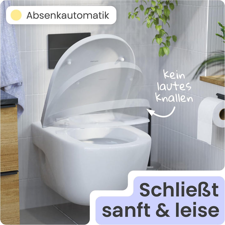 instmaier | D-Form | Toilettendeckel mit Absenkautomatik weiss | Made in Germany | Toilettensitz aus