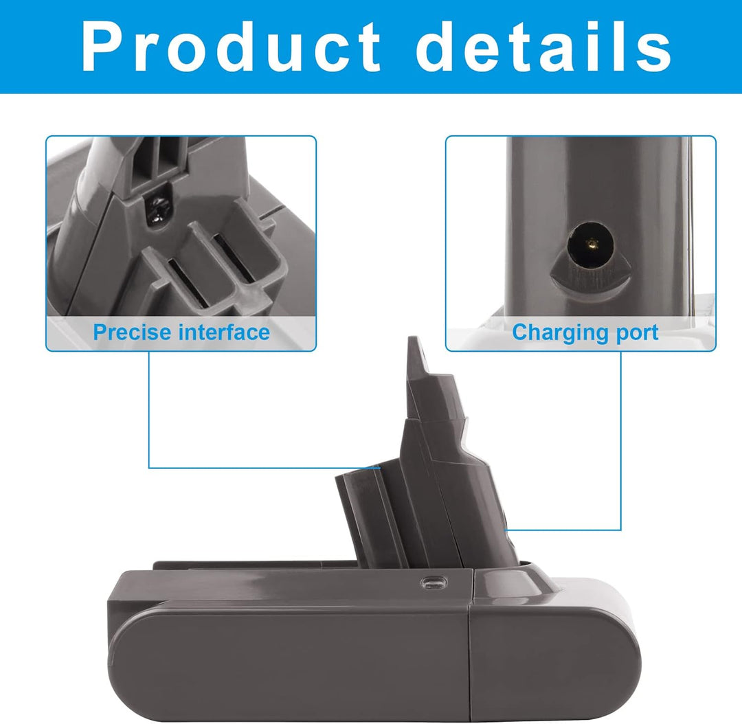 LabTEC 21,6 V 4,0 A Li-Ionen-Akku für Dyson, Akku-Ersatz für Dyson Staubsauger der V6-Serie, Dyson D