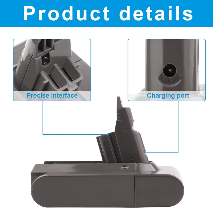 LabTEC 21,6 V 4,0 A Li-Ionen-Akku für Dyson, Akku-Ersatz für Dyson Staubsauger der V6-Serie, Dyson D