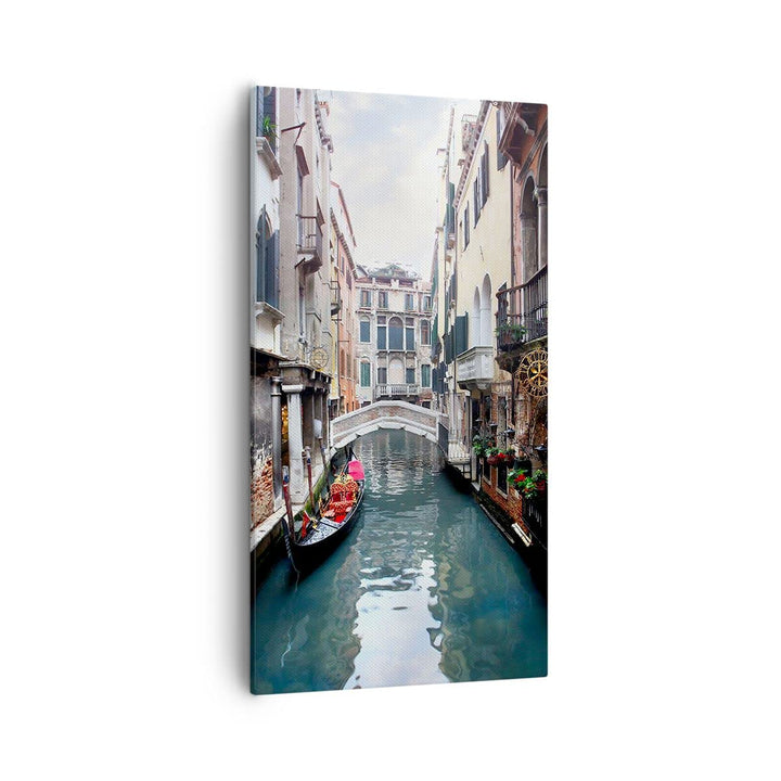 Bilder auf Leinwand 55x100cm Leinwandbild mit Rahmen Boot Brücke Tourismus Venedig Gross Wanddeko Bi