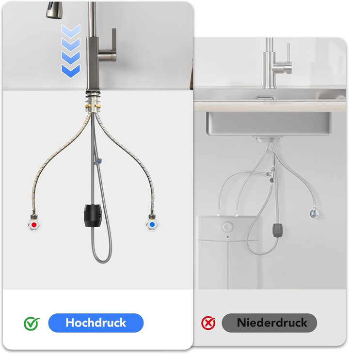 Wasserhahn Küche Ausziehbar, 2 Wasserauslauf Modi, Chrom