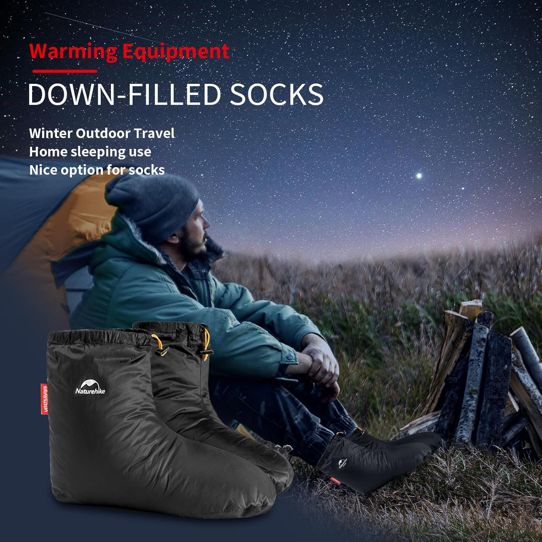 Tentock Daunenschuhe Gänsedaunen Socken Bettschuhe Winter WarmeHausschuheOutdoorWasserdichtSchlafzim