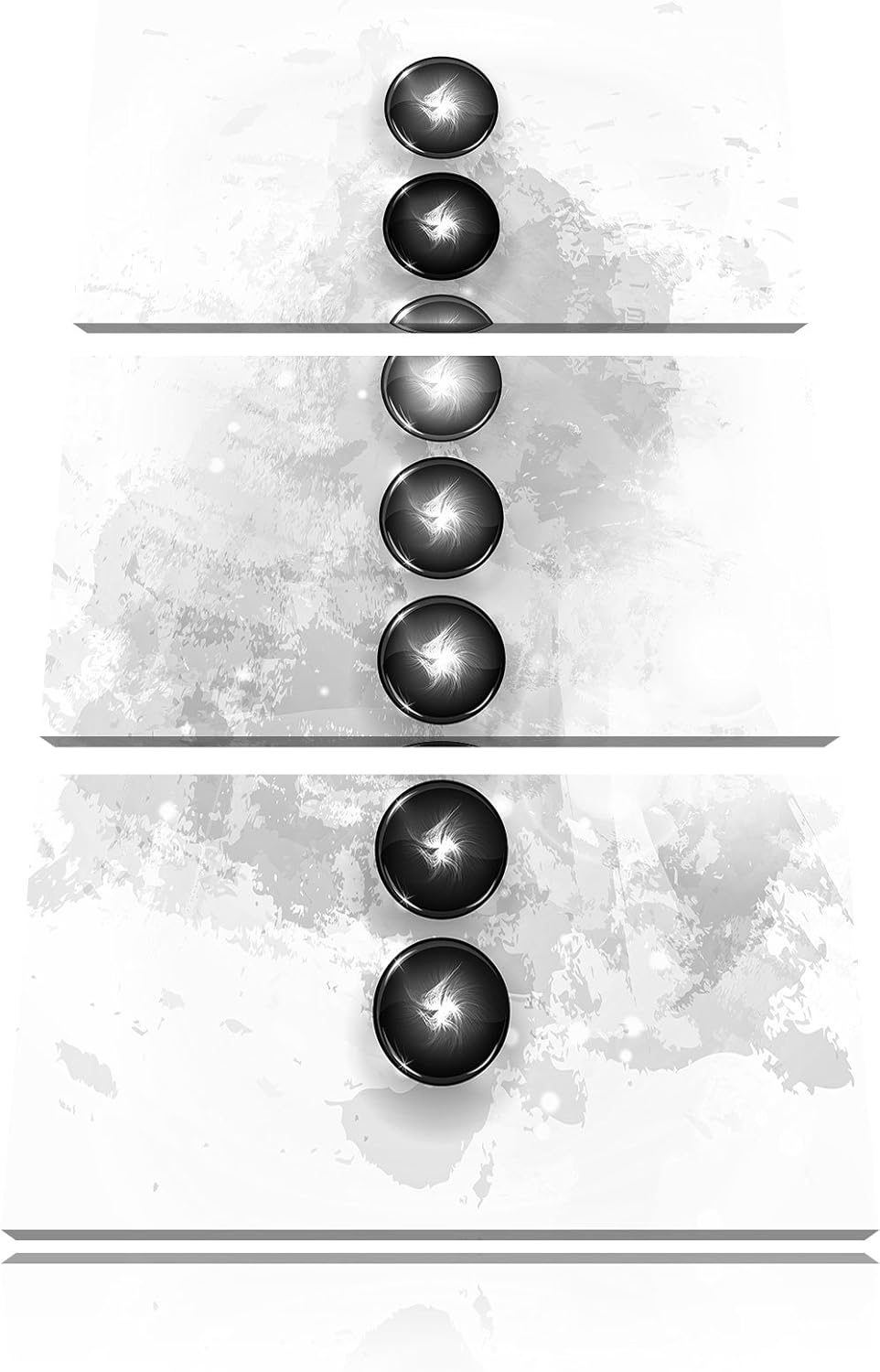 Pixxprint Chakra des Körpers / 3-Teilig/Gesamtmass 120cm Leinwandbild bespannt auf Holzrahmen/Wandbi