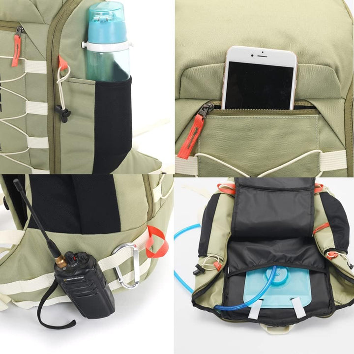 Bseash 40L Leichter wasserdichter Wanderrucksack mit Regenschutz, Outdoor Sport Reise Tagesrucksack