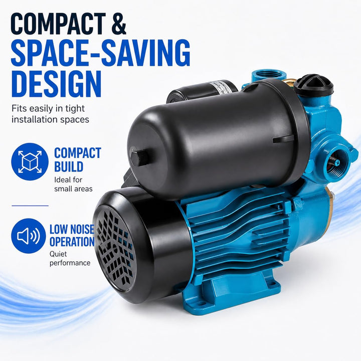 KATSU Wasserpumpe Hauswasserwerk Gartenpumpe 150W, Abschaltautomat mit einstellbarer Druckregelung,