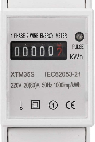 Stromzähler DIN-Schiene, 220 V Einphasen-Stromzähler 2-Draht 2 P Elektronischer KWh-Zähler Hutschien