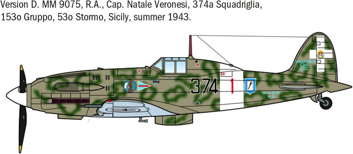 Italeri 1481 1:72 MC.202 Folgore Aces Modellbausatz Militärflugzeug