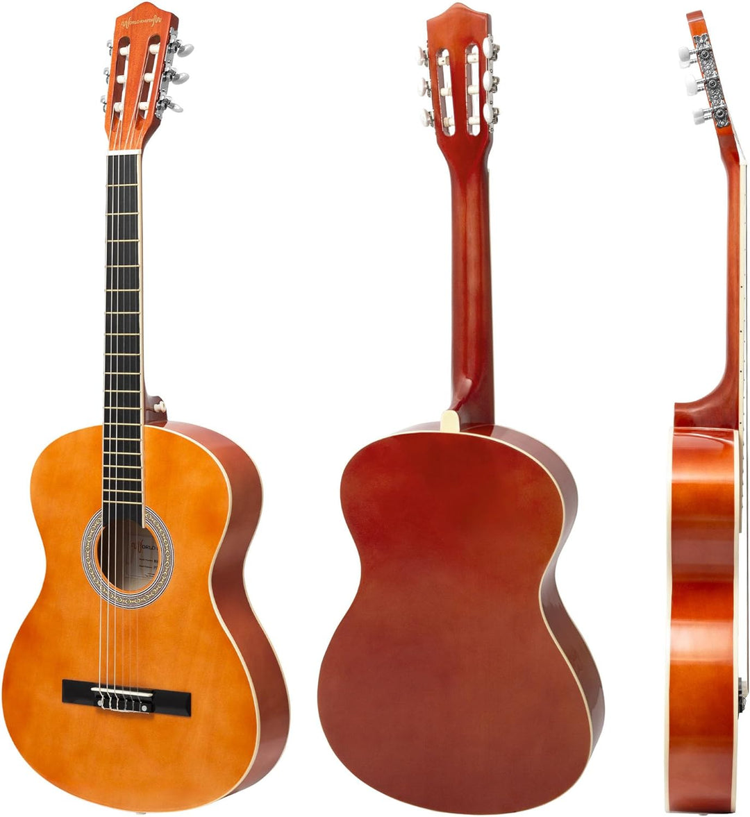 World Rhythm 4/4 Klassische Gitarre - Spanische Gitarre, Natur, für Anfänger, volle Grösse, ideal fü