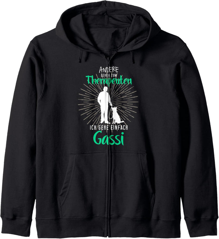 Andere gehen zum Therapeuten, Ich gehe einfach Gassi, Hunde Kapuzenjacke