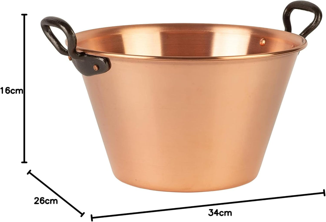 Cuisine Romefort | Kupfer Marmeladentopf Ø 26 cm - 4 Liter Inhalt | Griffe aus Gusseisen | tradition