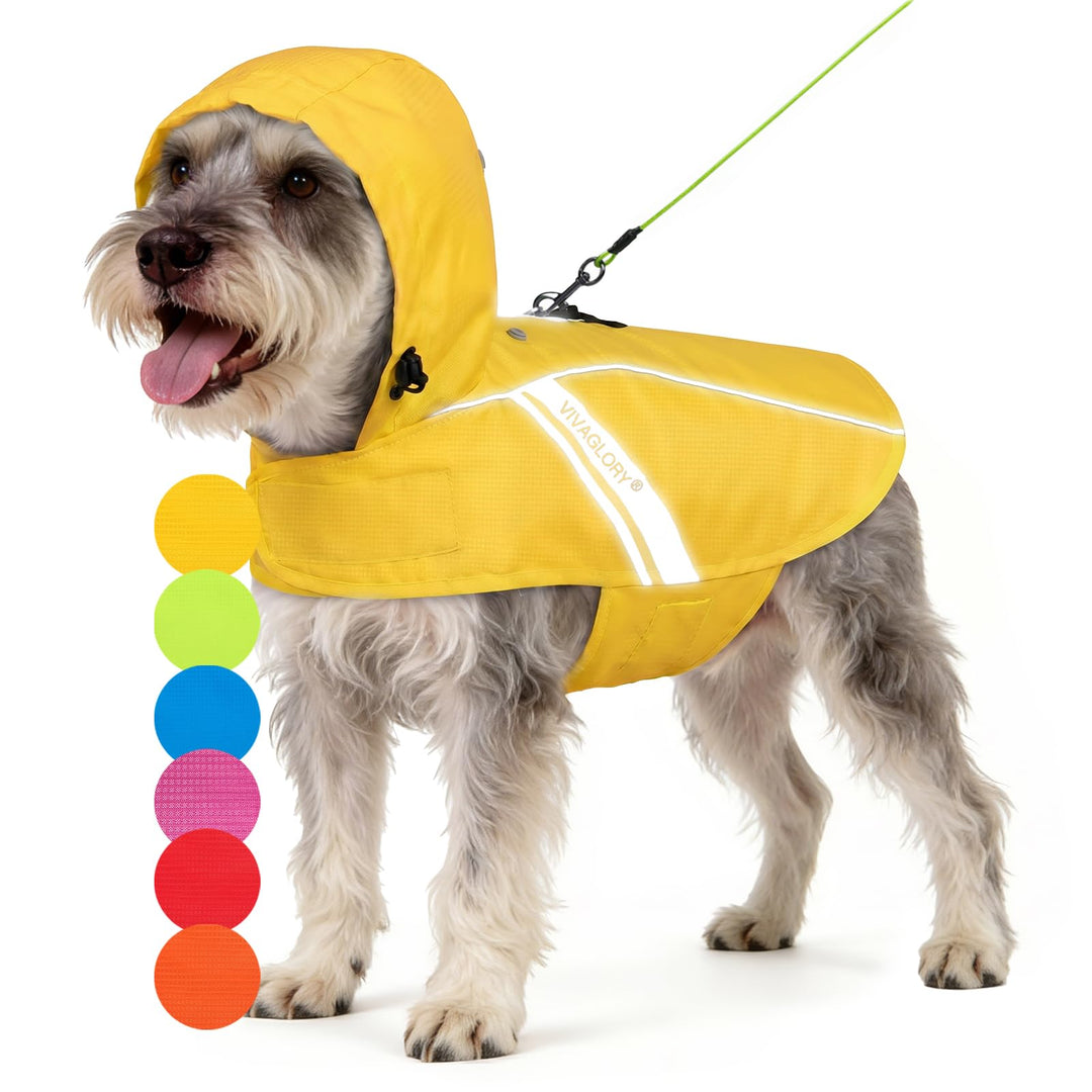 VIVAGLORY Wetoff Hunderegenmantel, Regenmantel Hund für Winter, Hunderegenjacke, Wasserdicht &amp; Refle