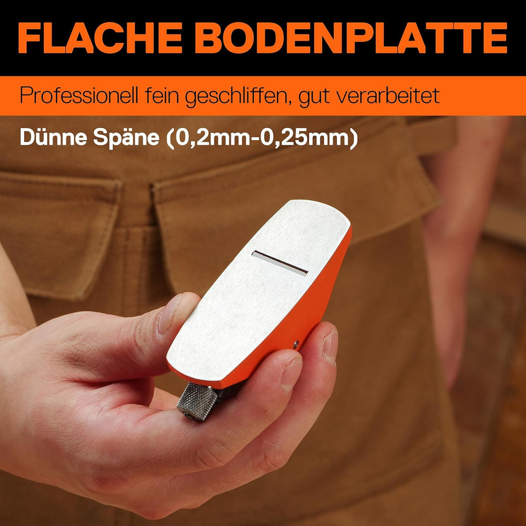 JORGENSEN Mini Holzhobel, Mini-Handhobel für präzise Holzbearbeitung, Ideal zum Trimmen, Polieren un