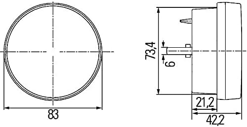 HELLA - LED-Tagfahrleuchte - 83mm - 12V - rund - Lichtscheibenfarbe: glasklar - LED-Lichtfarbe: gelb