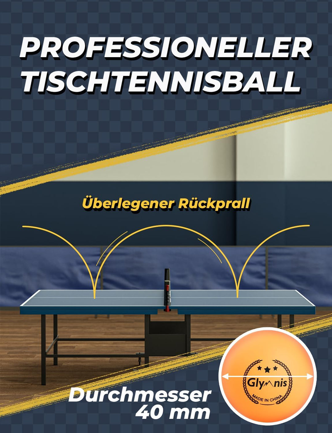 Glymnis Tischtennis-Set Tragbares Ping Pong Bälle Set für Indoor Outdoor Spiel Tischtennis-Training