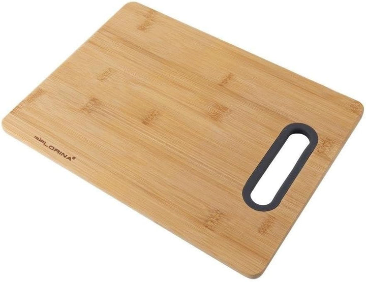 FLORINA Bambus-Schneidebrett 23,5 x 30,5 cm I Natürliches Bambus-Küchenbrett TITOLARE mit Silikongri