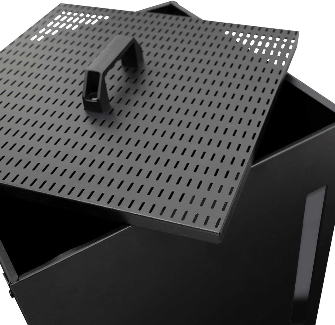 IDMarket - Pelletbehälter schwarz Kapazität 45 kg Pelletaufbewahrung 36 x 36 x 76 cm