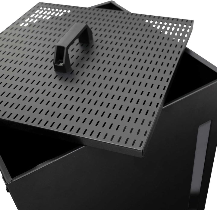 IDMarket - Pelletbehälter schwarz Kapazität 45 kg Pelletaufbewahrung 36 x 36 x 76 cm