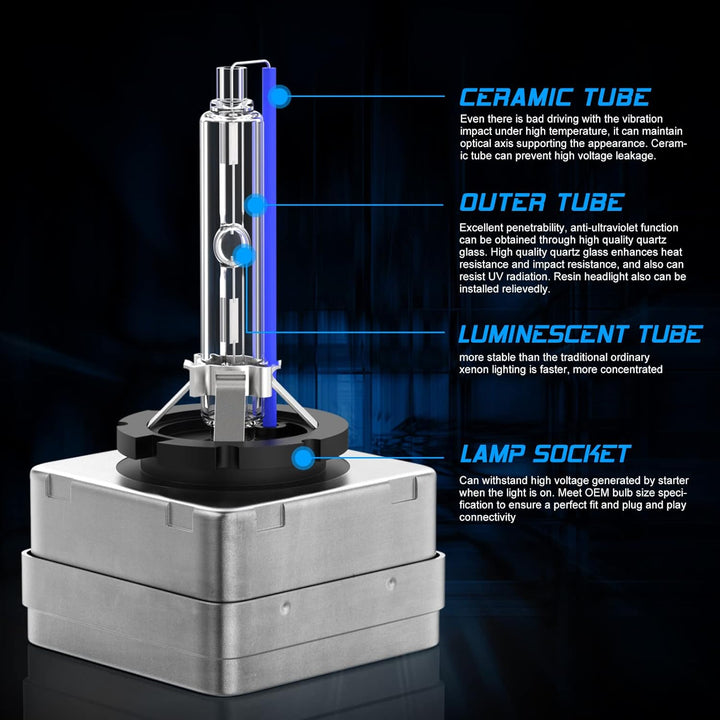 AOLEAD D1S Xenon Brenner Hid Xenon Scheinwerferlampe 12V 35W, 8000K (2 Lampen), 8000K