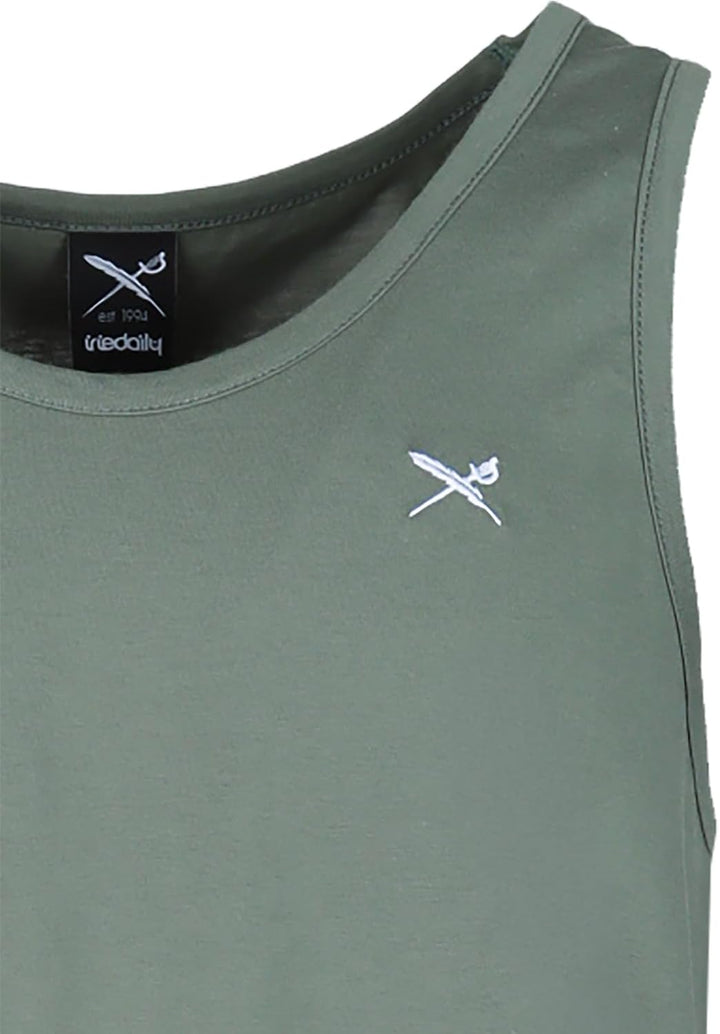 IRIEDAILY Herren Tank Top MINI Flag Baumwolle Regular Fit XS Jungle Green, XS Jungle Green