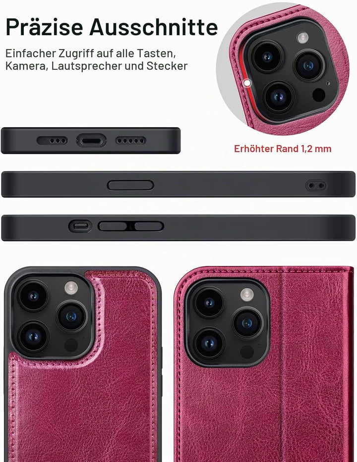 OCASE Hülle iPhone 14 Pro Max [Abnehmbare magnetische Hülle] [Kabelloses Laden] [Displayschutz] [Kar