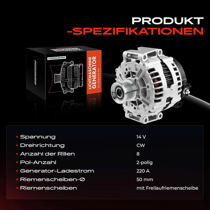 Frankberg Lichtmaschine Generator Kompatibel mit GL-Klasse X164 2006-2007 M-Klasse W164 2005-2011 R-