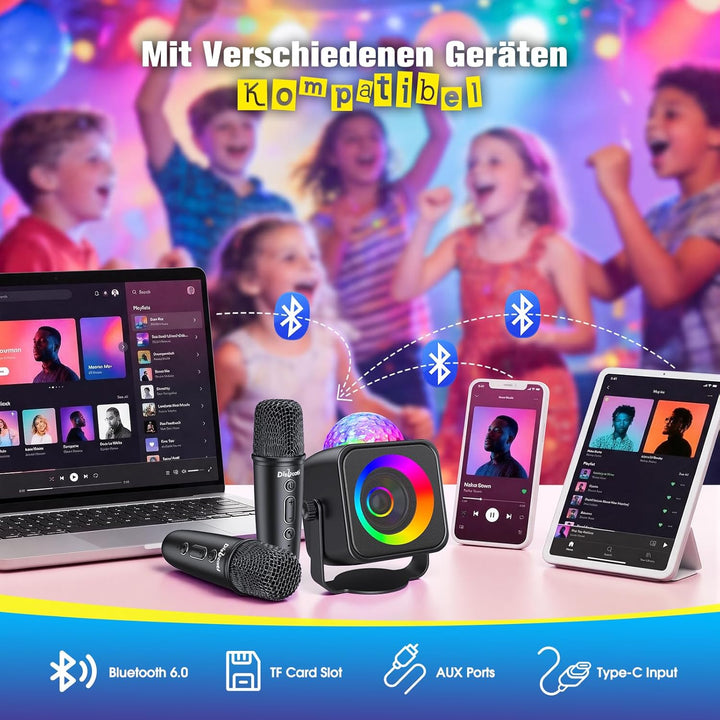 Dislocati Karaoke Maschine Mikrofon Kinder und Erwachsene, Geschenke Kinder Spielzeug Junge 3-15 Jah
