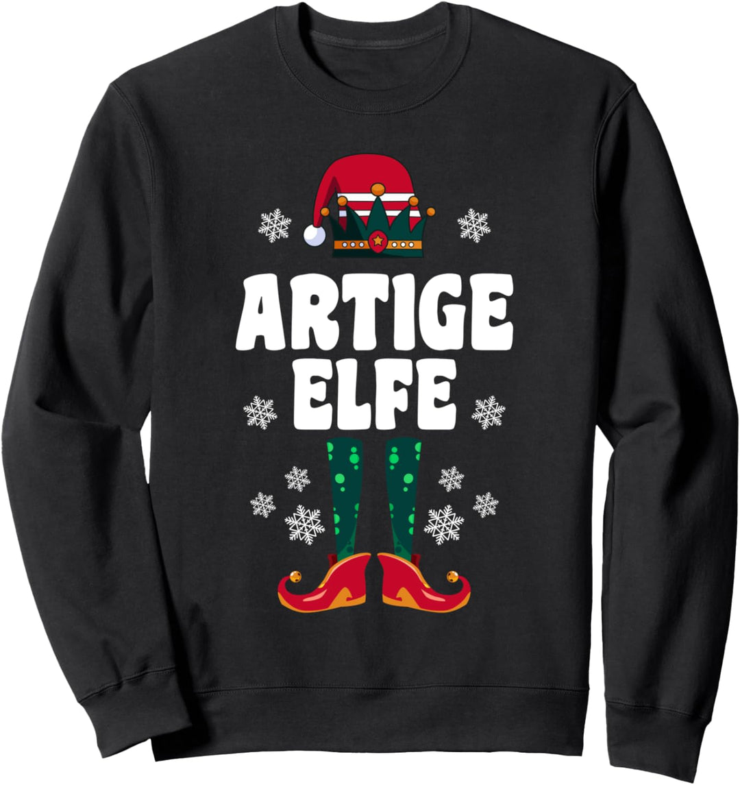 Artige Elfe Elfen Familien Weihnachts Outfit Weihnachtself Sweatshirt