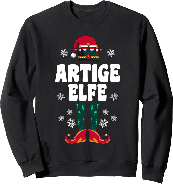 Artige Elfe Elfen Familien Weihnachts Outfit Weihnachtself Sweatshirt