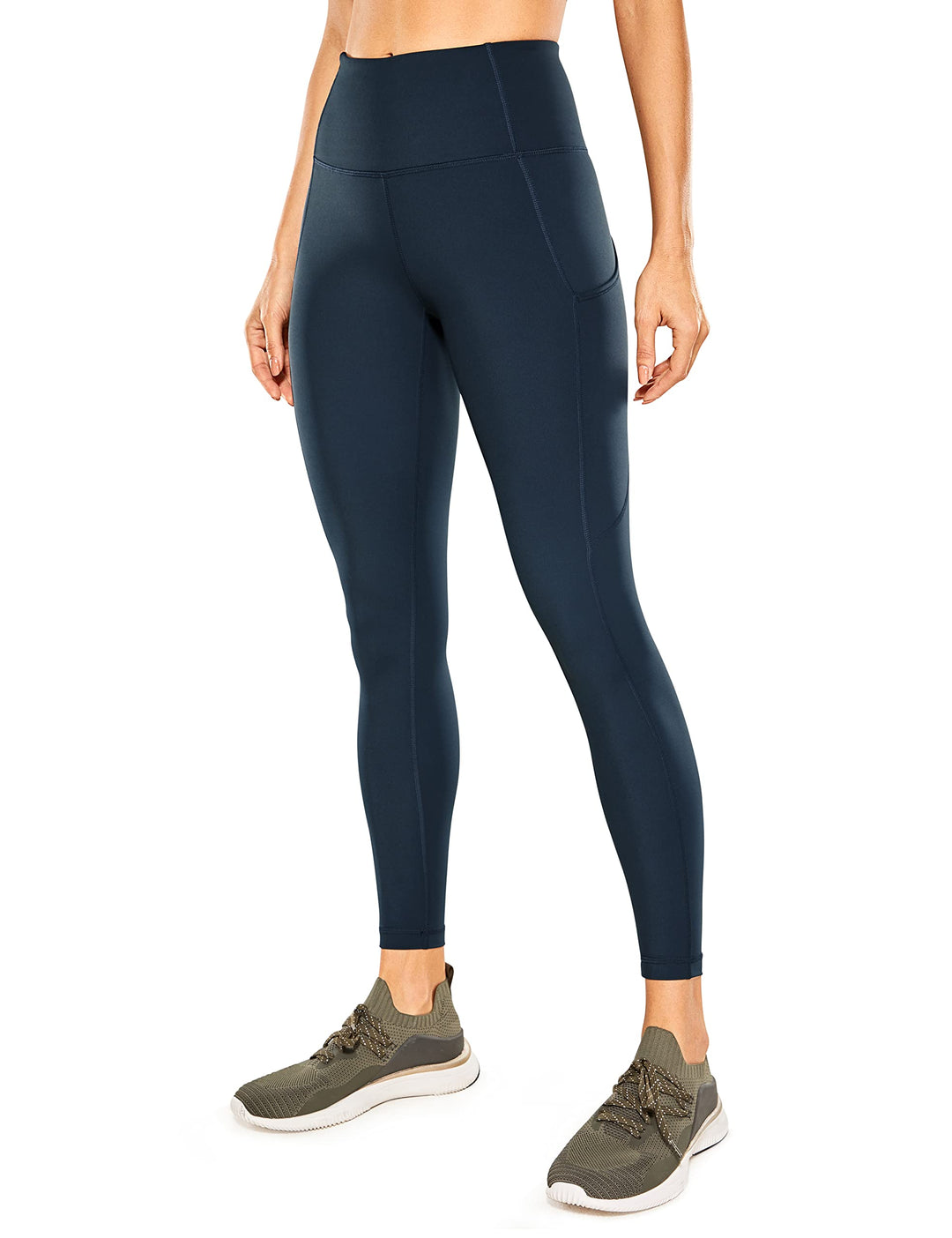 CRZ YOGA Damen Naked Feeling Sport Leggings mit Taschen High Waist Sporthose Gym Blickdicht Yogahose