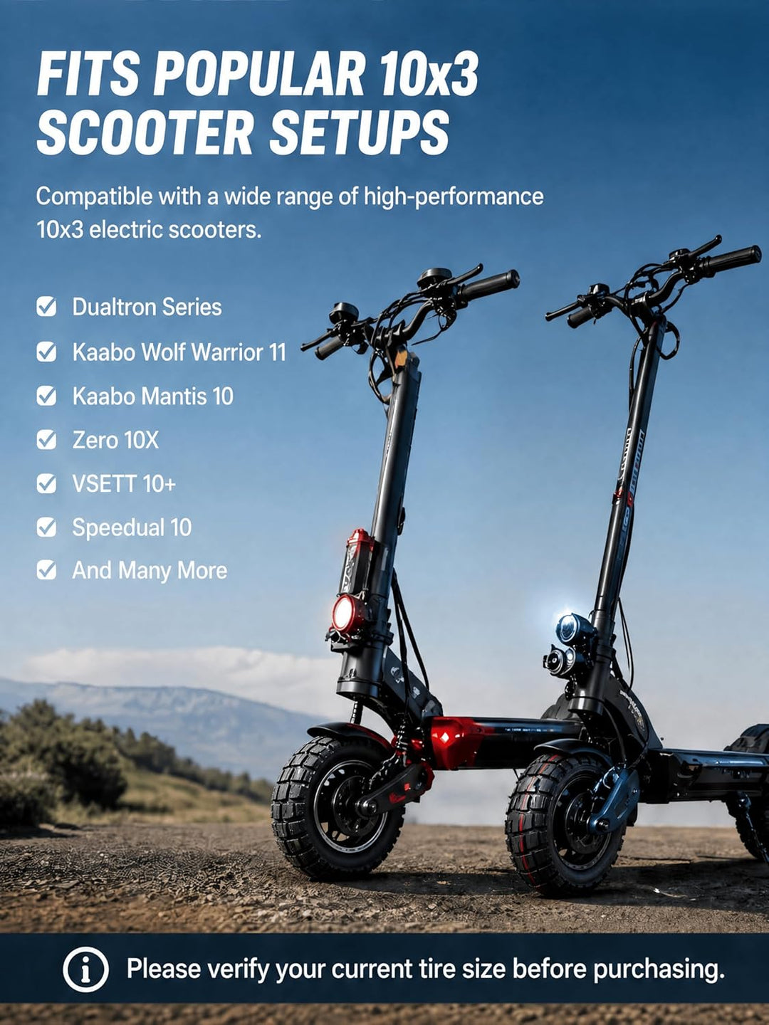 Schlauchlose Geländereifen für Kugoo M4/M4 Pro/Kaabo Wolf Warrior/Kaabo Mantis 10/Dualtron Zero 10X