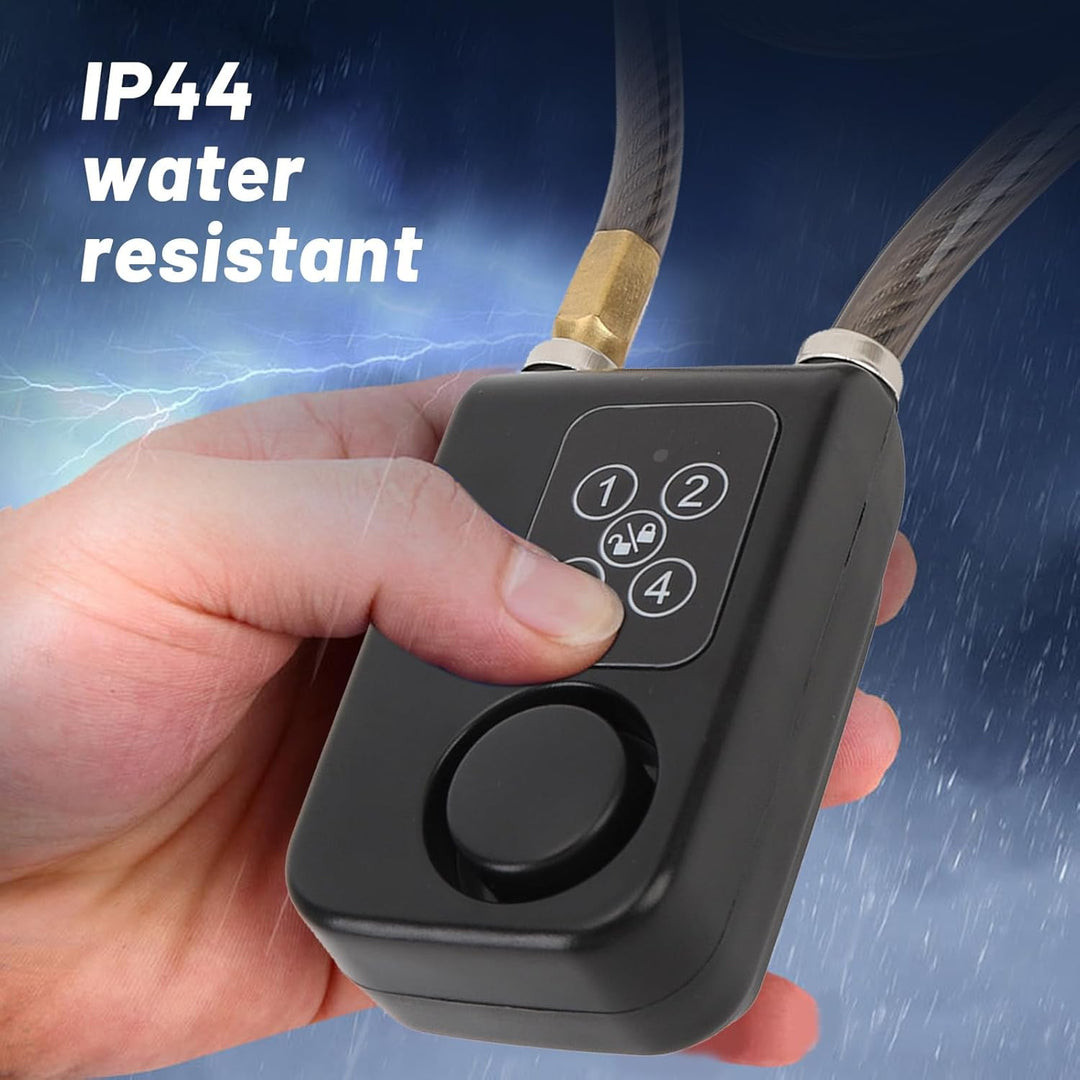 Zunate Passwortschloss für Fahrräder, Anti-Diebstahl-Kettenschloss mit 110 DB Vibrationsalarm, Schlü