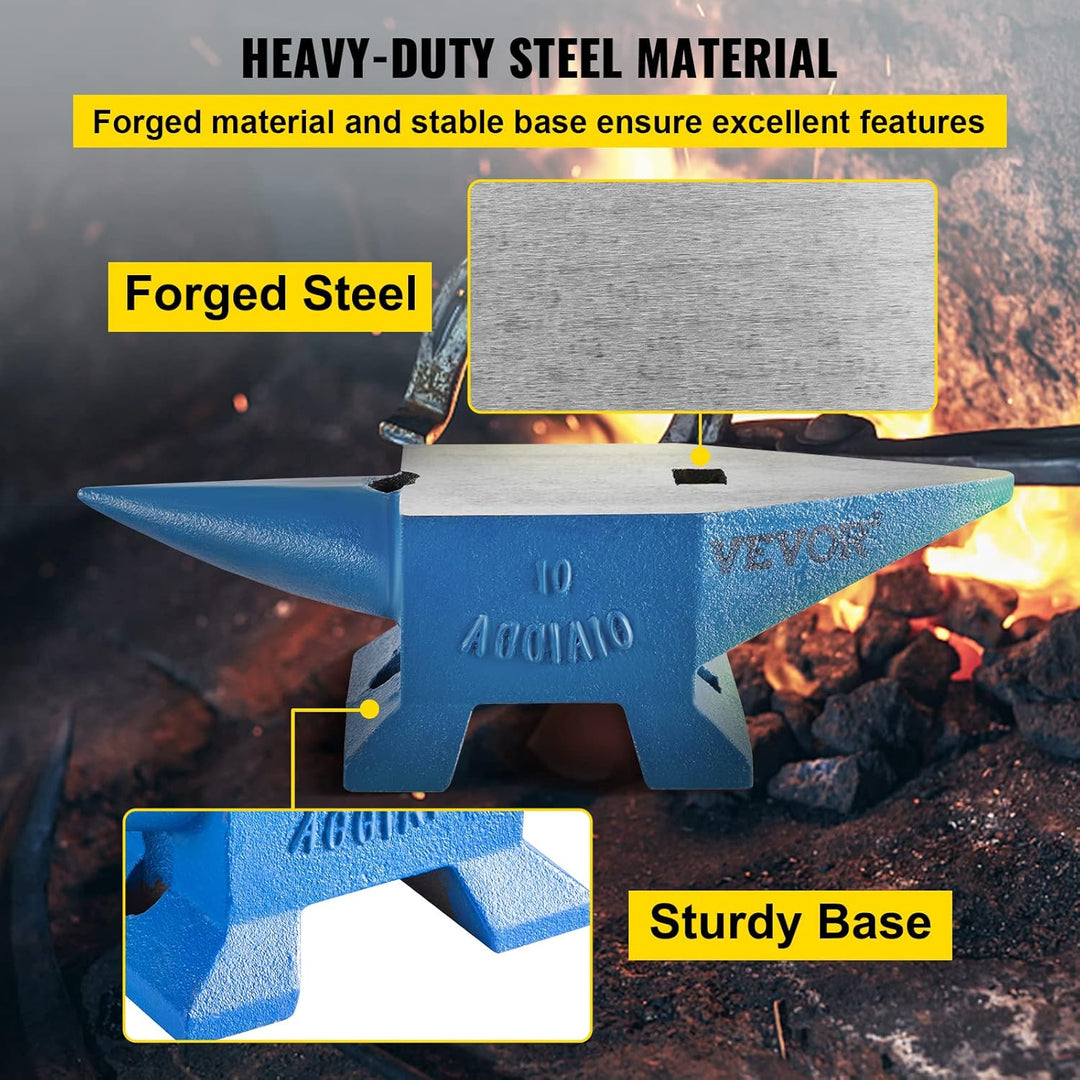 Happybuy Schmiede Amboss 10KG Schmiede Zubehör Amboss Werkzeuge geschmiedeter Stahl mit rundem und q