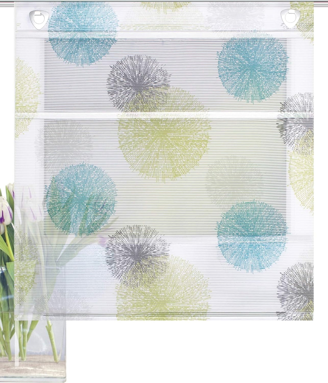 Home fashion MAGNETROLLO BAMBUSOPTIK Rawlins, Polyester, BLAU GRÜN, 130 X 80 cm 130 X 80 CM Blau Grü