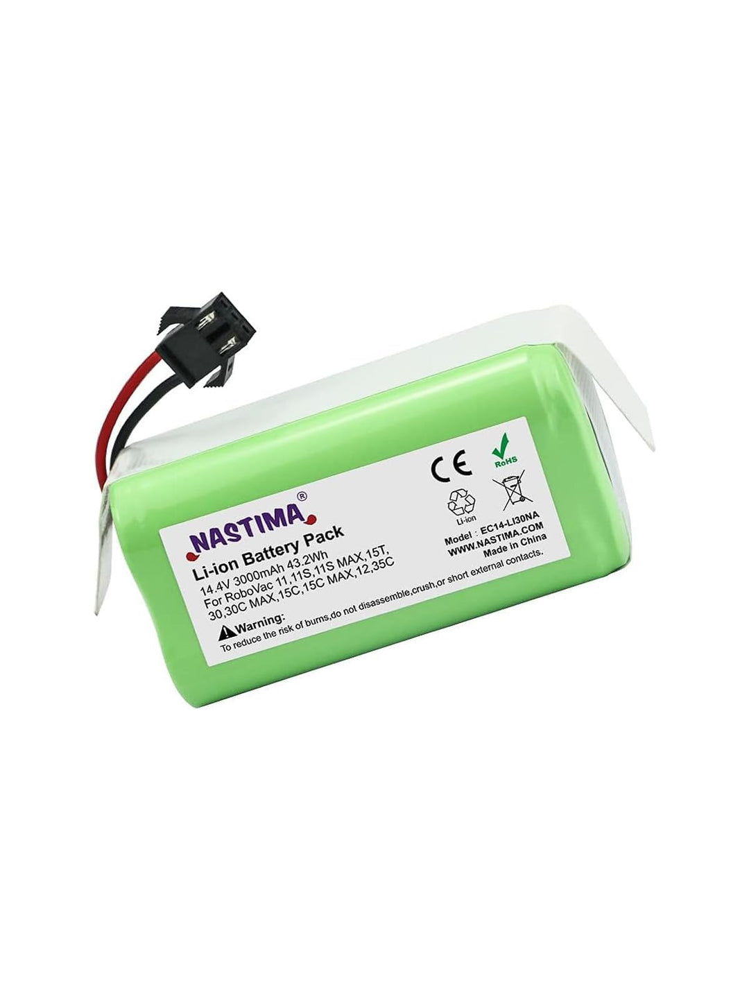 NASTIMA 14.4V 3000mAh Lithium-Ionen-Ersatzakku Kompatibel mit Eufy RoboVac 11 11S 11S MAX 12 15C 15T