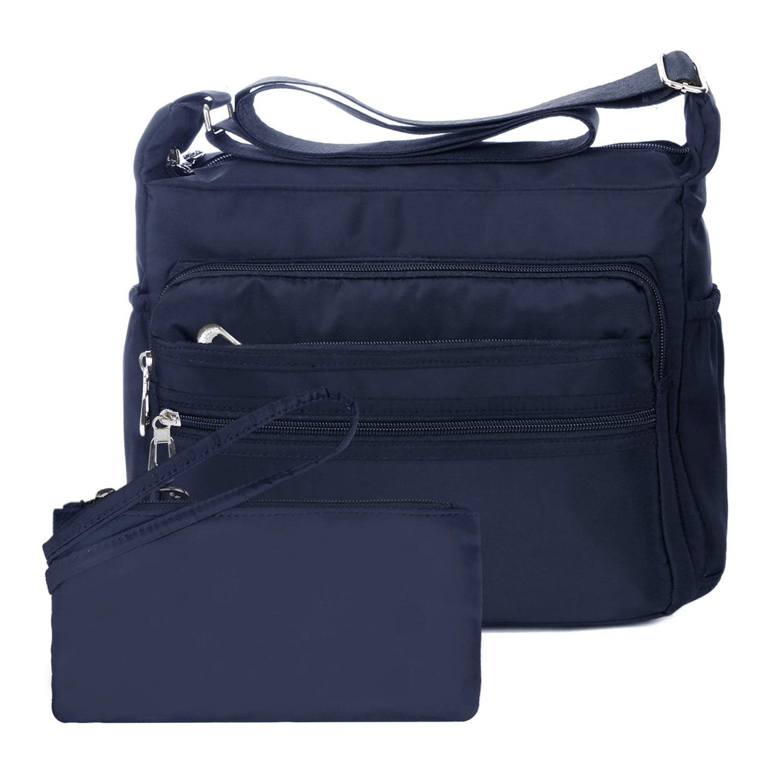 NOTAG Umhängetasche Damen, Wasserdicht Nylon Schultertasche Mehrfachtasche Handtasche mit RFID Geldb
