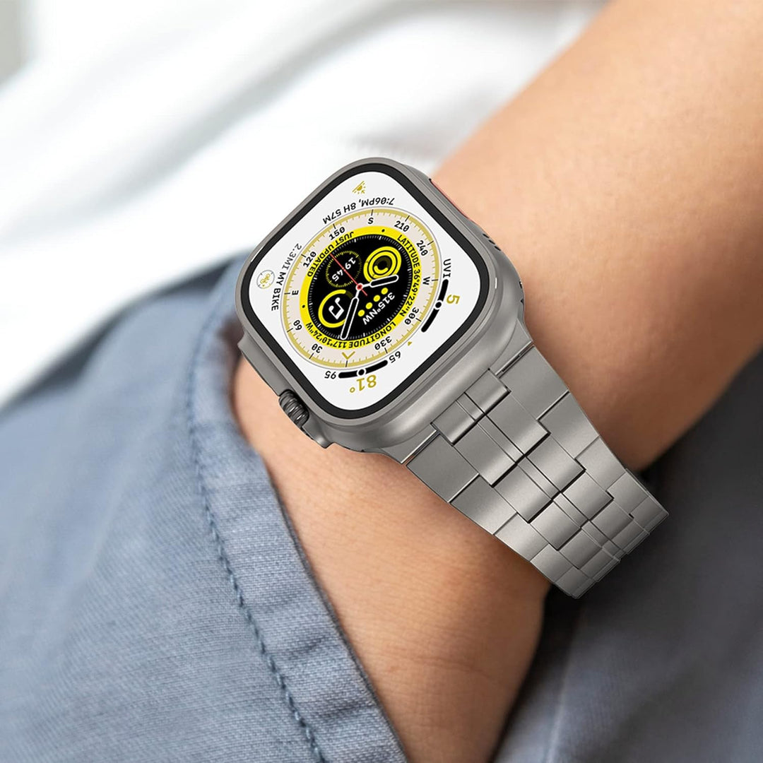 LULULOOK Titan Armband Kompatibel mit Apple Watch Ultra 2/Ultra 49mm, Prämie Titanium Grad 2 Ersatza