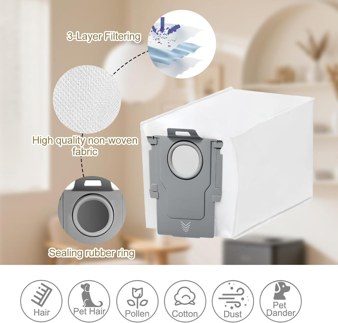 10 Stück Qrevo Staubbeutel für Roborock Beutel für Roborock Qrevo Beutel Absaugstation/Qrevo S/Qrevo