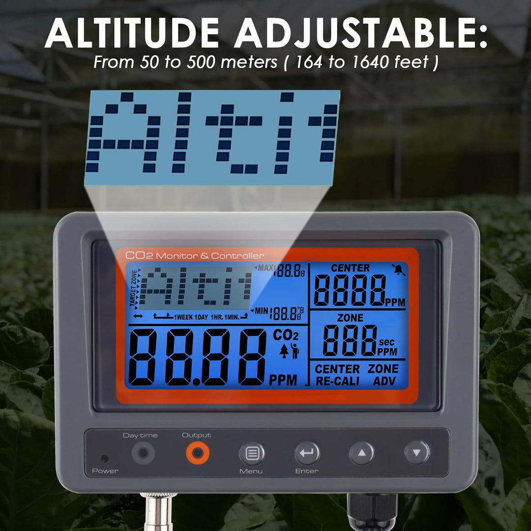 CO2 Controller Kohlendioxidregler CO2-Messgerät Monitor Tag und Nacht Relais Funktion, NDIR CO2 Sens