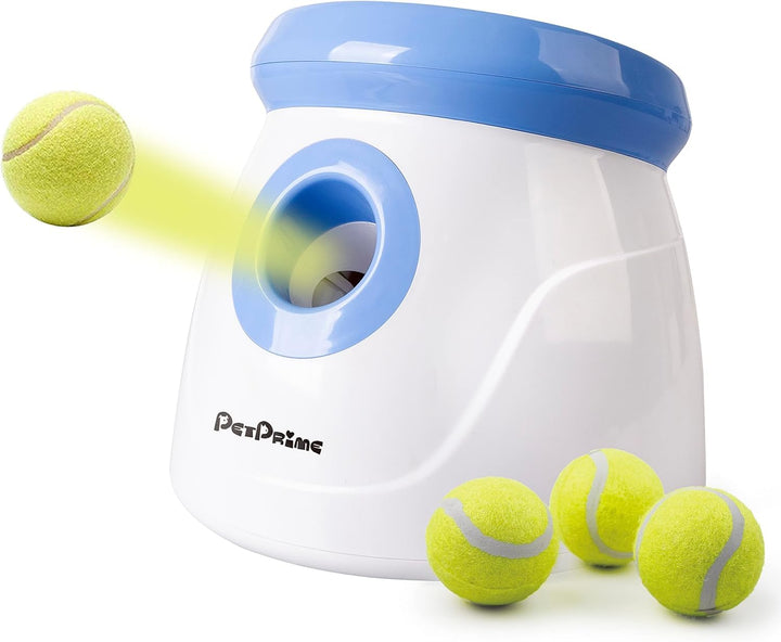 Pet Prime Automatischer Ballwerfer, Hunde Ball Interaktive Ballwurfmaschine, 3 Tennisbälle Inkl, Int