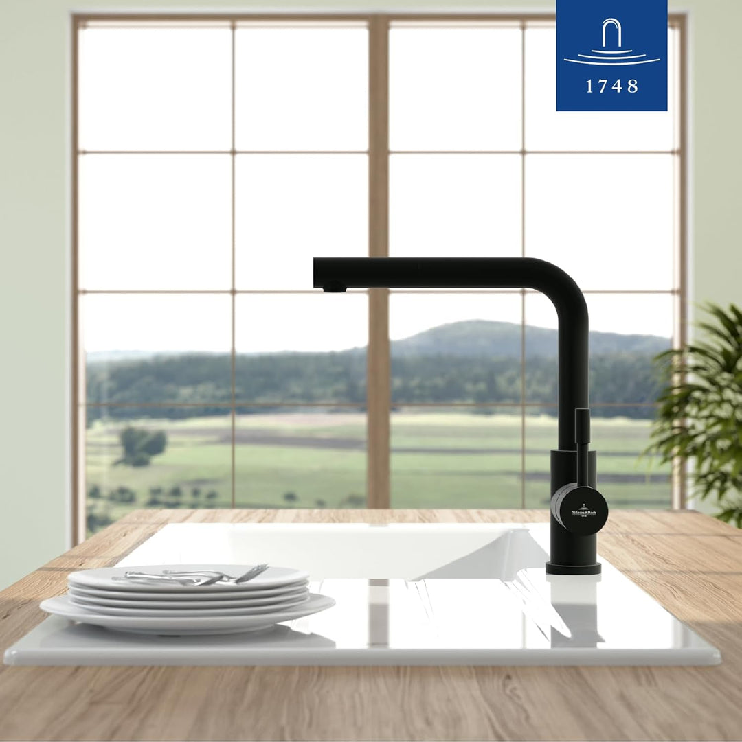 Villeroy &amp; Boch Steel Shower Küchenarmatur, Höhe 270 mm – Schwarz Matt