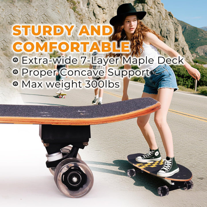 Nattork Complete Skateboards 29" x 8" Kids Skateboard Cruiser Skateboards for Beginners Double Kick
