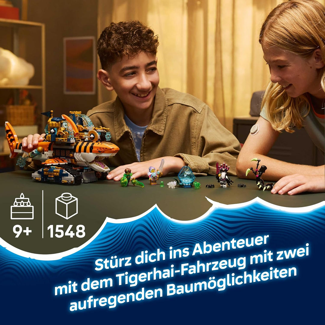LEGO DREAMZzz 2in1 Tigerhai-Fahrzeug - Spielzeug verwandelbar in Piratenschiff mit Kanone - inkl. 5